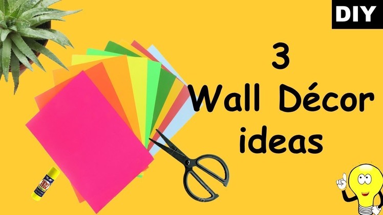 3 wall decor ideas with paper | how to make wall decor using paper | Easy and inexpensive ideas