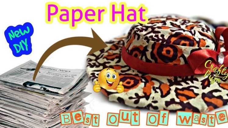 DIY | How to make Paper hat  at home| Best out of waste | Newspaper hat | Crafty Puja