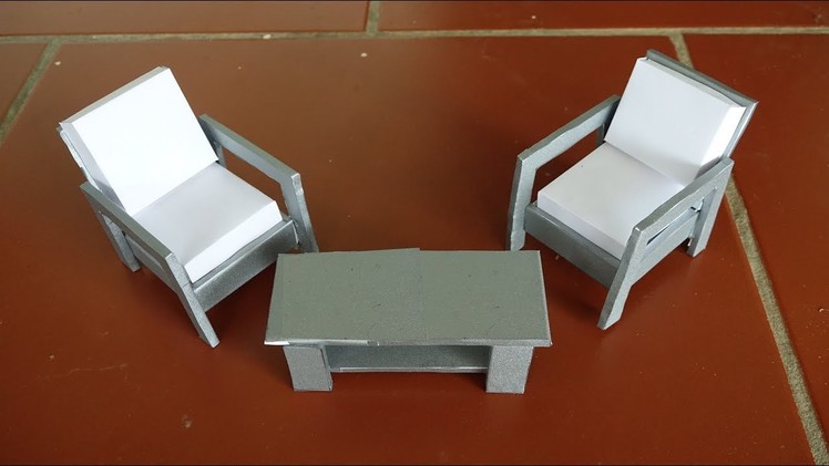 DIY How to make Table and Chair from cardboard -  Paper Crafts (very easy)