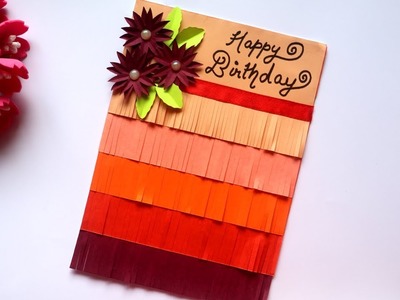 Easy Handmade Card Idea | DIY Birthday Card | How To Make Ruffle Greeting Card