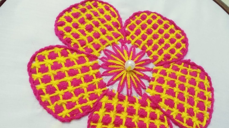 Hand Embroidery | How to make  Fantasy Flower Embroidery Tutorial | Fantasy Flower Stitch.