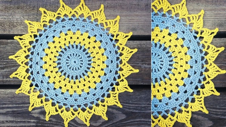 How To Crochet Easy Doily Placemat Mandala