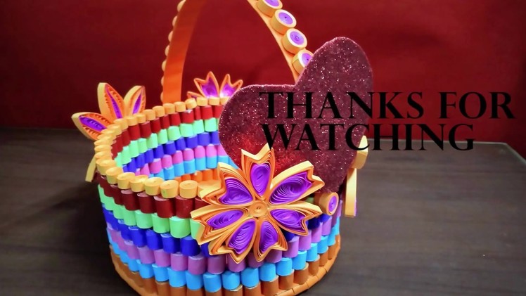 How To Make A Beautiful Basket From Paper Quilling By Ranjot Singh I DIY Craft Ideas