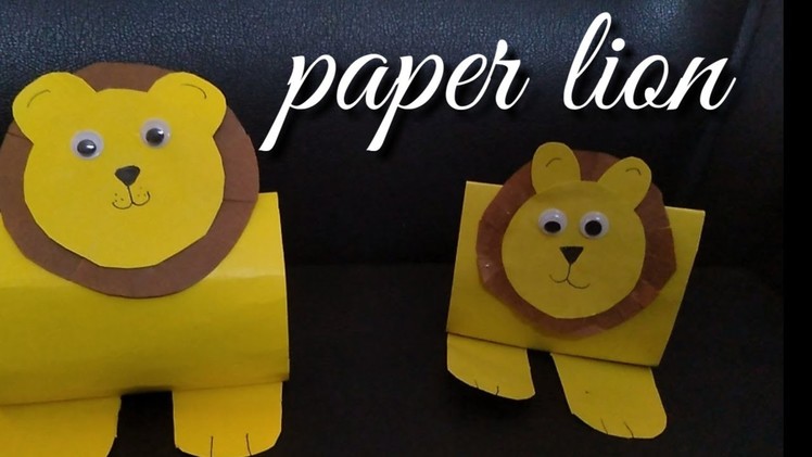How to make a paper lion in Tamil poornitha craft for kid# 28