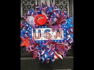 How to make a Patriotc Wreath with Dollar Tree Supplies