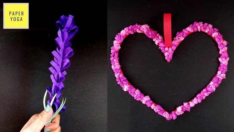 How To Make Beautiful Lavender Flower Stick | Paper Heart Wall Hanging | Easy Wall Decoration Ideas