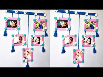 How To Make Collage Photos Frame | With wool AND CARD  BOARD And Other Decoration Things