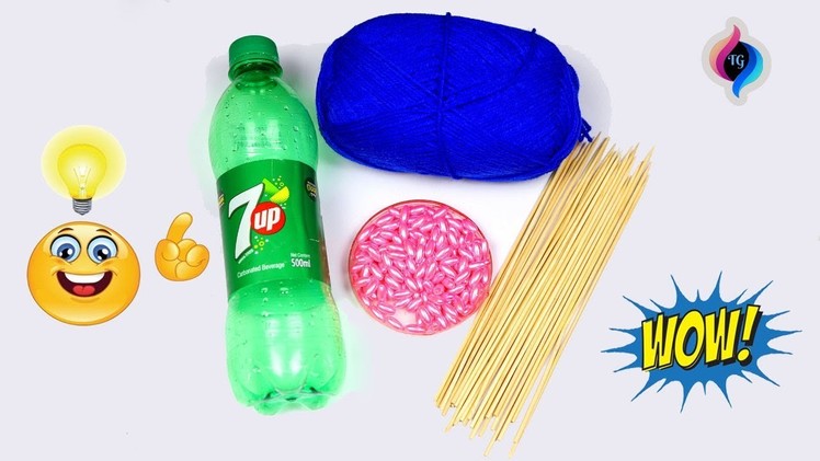 How to make crafts with Plastic bottle and chopsticks || Best out of waste ideas at home