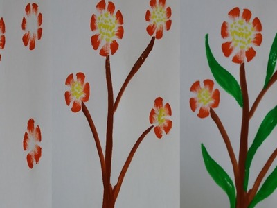 How To Make Easy Flower Painting With Finger  ||  IDEA OF INDIAN