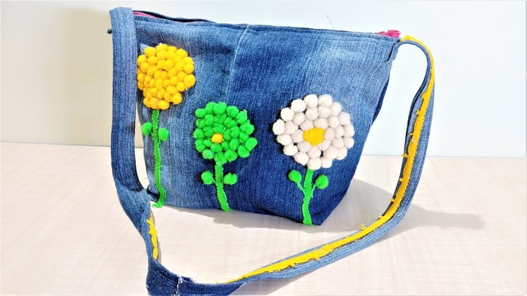 How To Make  Hand Bag From Old Jeans | DIY Hand Bag | Old Cloth Reuse Ideas
