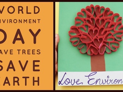 How to make heart Tree | Kids Papercrafts Circle ideas | Easy crafts making I Environment Day 2019