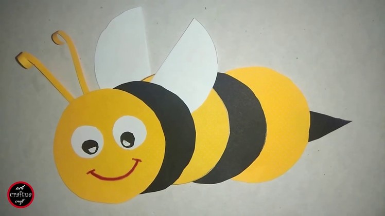 How To Make  Honey Bee Paper Craft ! Very Simpl Origami Honey Bee Step By Step
