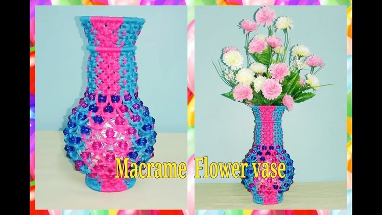 How to make macrame flower vase(silmple design for beginners)