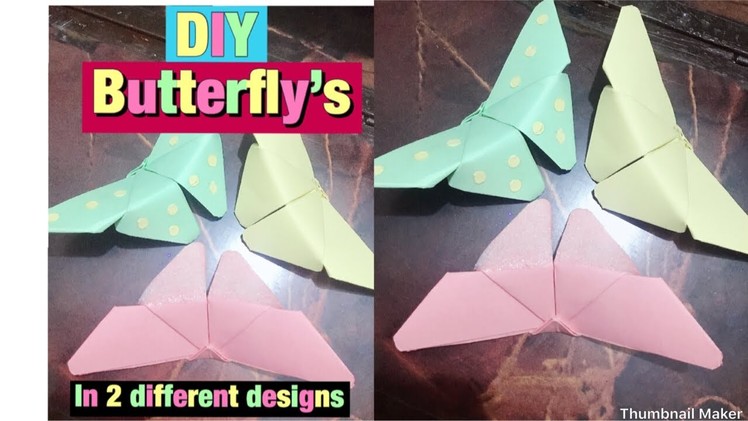 How to make origami butterfly’s | 2 different designs | ft.Tanisha| T-star Art and DIY