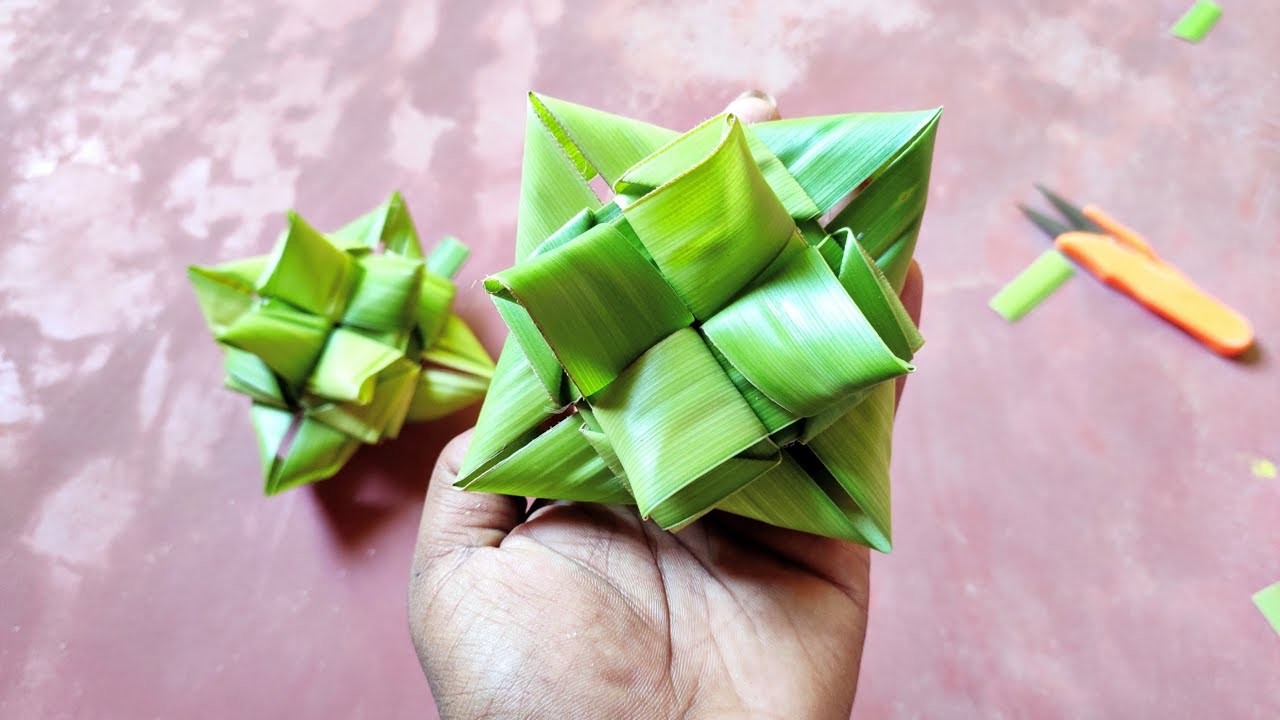 how-to-make-palm-design-flower-coconut-leaf