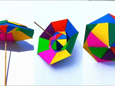How to Make Paper Umbrella || Easy Colorful Paper Umbrella || DIY