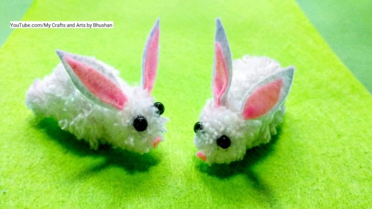 How to make Pom pom bunny or rabbit with wool