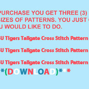 CRAFTS LSU Tigers Tailgate Cross Stitch Pattern***LOOK***Buyers Can Download Your Pattern As Soon As They Complete The Purchase