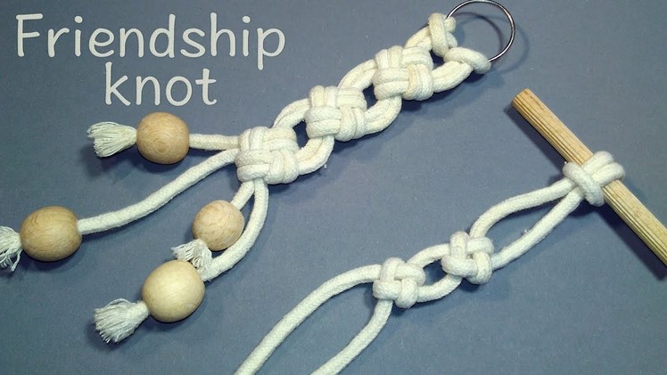 Macrame keychain tutorial. How to make Macrame friendship knot or Chinese crown knot