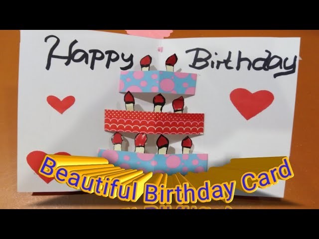 DIY Beautiful birthday Card l How to make pop up Cake Card l tutorial for beginner