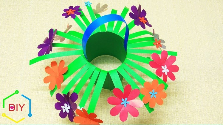 DIY-Crafts For Kids. How to make a Simple Paper Flower Pot