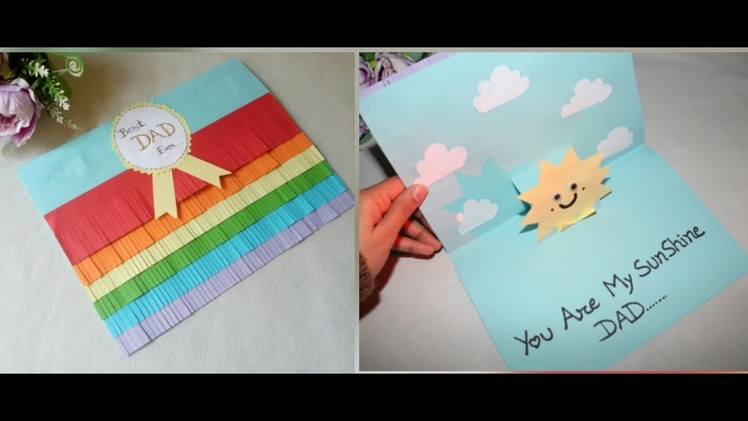 DIY.Easy.Happy Birthday Dad Pop-Up Card Making.How to Make Colorful Card for Dad's Birthday.  .