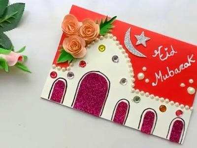 Diy Eid : Handmade Greeting Card For Eid. How to make a Eid Card out of Paper