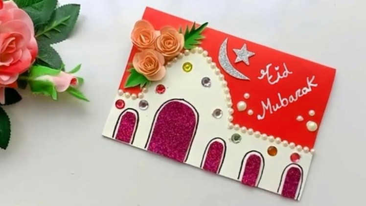 Diy Eid : Handmade Greeting Card For Eid. How to make a Eid Card out of Paper