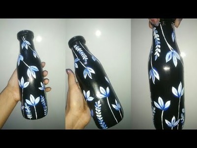 Diy glass bottle painting.How to paint glass bottle . Easy one stroke glass bottle painting.