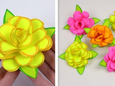 Easy Paper Flowers making | How to make paper rose