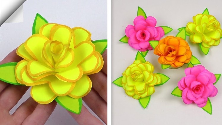 Easy Paper Flowers making | How to make paper rose