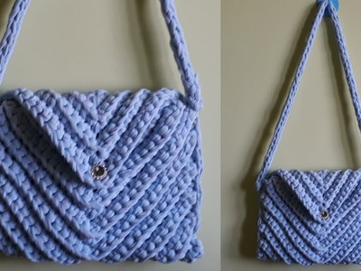 Hand bag making tutorial in tamil,  [crochet t shirt yarn handbag.
