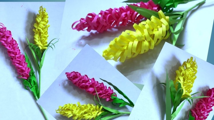 How To Make Beautiful Flower with Paper | DIY Paper Stick Flowers | Kagojer ful