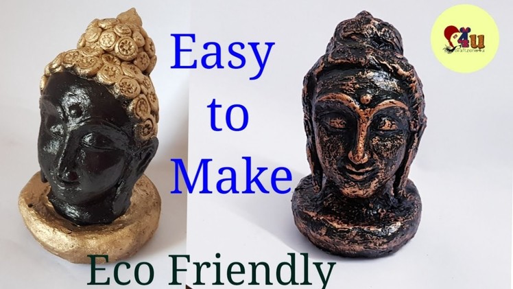 How to Make  Buddha Statue. Eco Friendly Buddha. Buddha Artkala. craftzone4u