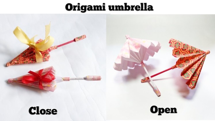 How to make easy origami umbrella that can open and close | DIY easy paper umbrella