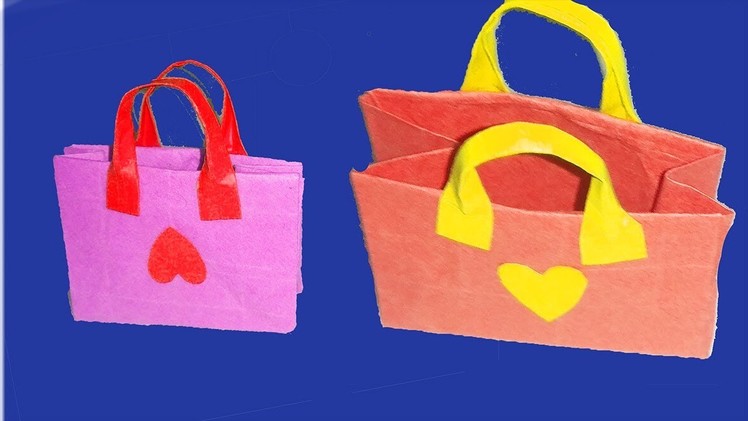 How To Make  Origami Mini Paper Bag ! Handmade Kids Paper Bag