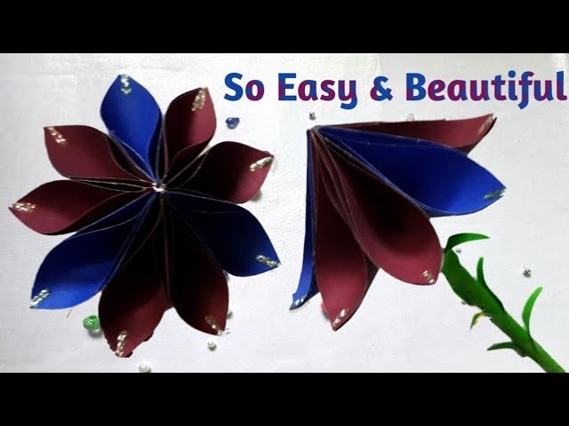 How to Make Paper Flower. কাগজের ফুল. Easy Flower Making. Crazy Creation 4u