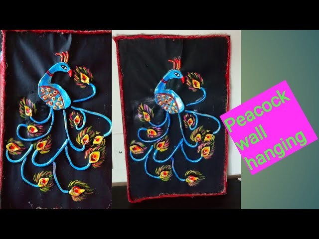 How to make peacock wall hanging at home. how to make wall hanging at home #peacock wall art