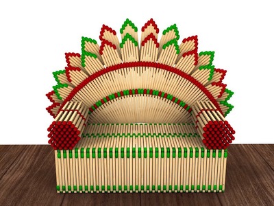 Matchstick Art idea! How to Make Royal Sofa using Match sticks