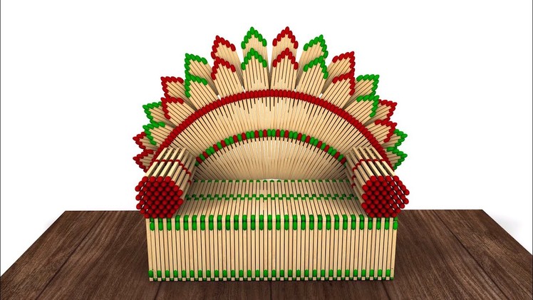 Matchstick Art idea! How to Make Royal Sofa using Match sticks