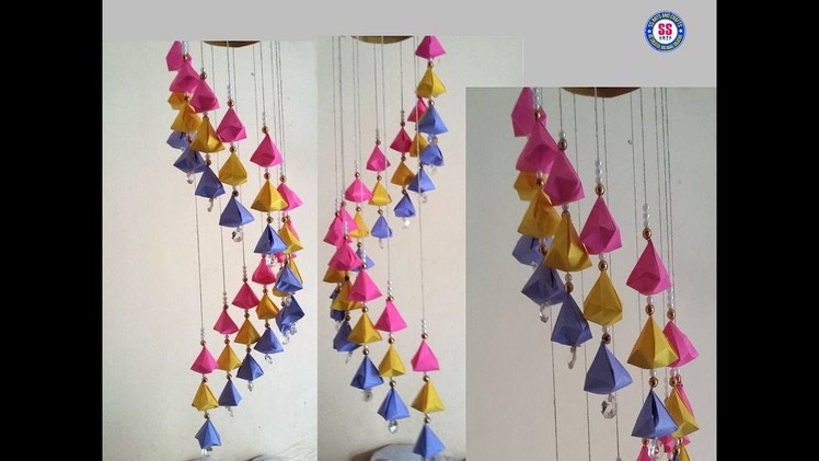 #Paperwindchime#Papercrafts#ssartscrafts | How to make wind chime out of paper | diy Wall hanging