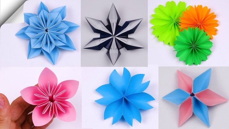 6 Easy Paper Flowers | Flower Making | DIY paper crafts
