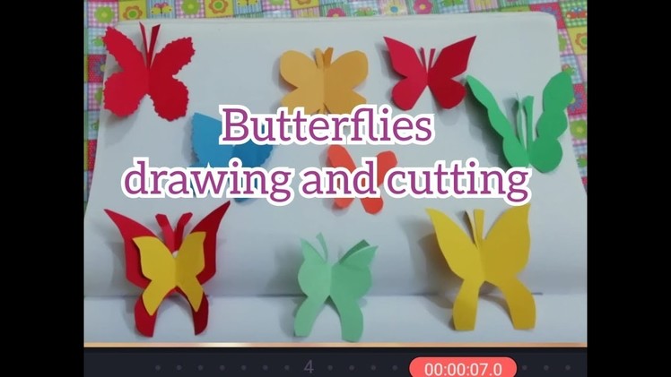 Butterflies Drawing and Cutting easy method with Colour Papers|| DIY || Origami Paper craft