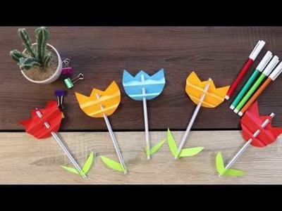 Crafts for Kids: Paper & Straw Tulips