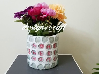 DIY Crafts Ideas: DIY Home decor flower pot using glass beads.