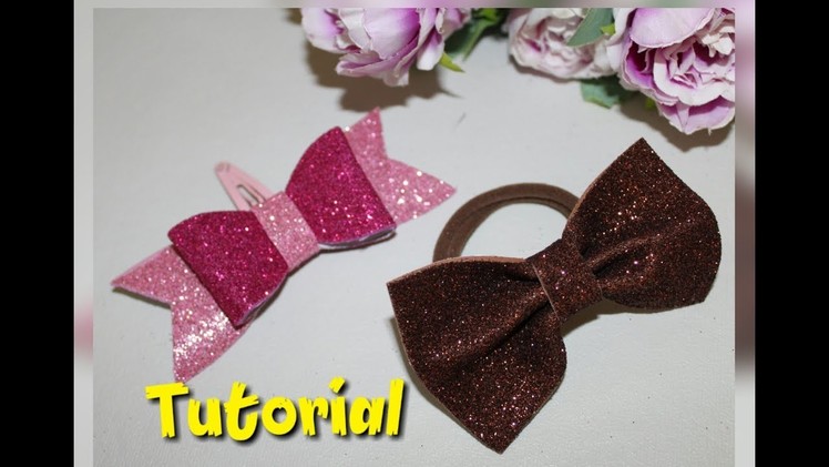 DIY.Easy.Cute Bow Hair Accessories Making.Hair pin and rubber making. 