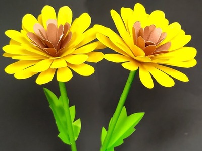 DIY Easy Making Paper Stick Flower - Beautiful Flower Idea for Room - Jarine's Crafty Creation