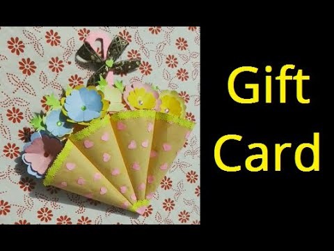 DIY Flower Gift Card With Flowers And Quilling Paper Butterfly