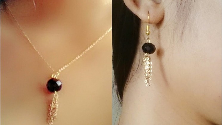 DIY jewellery| diy earrings and pendant |handmade chain jewellery | simple and easy diy jewellery