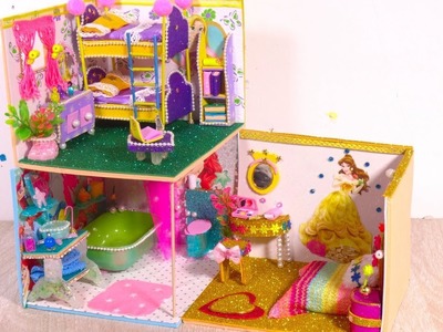 DIY Miniature Disney Princess Dollhouse~ Bedroom & Makeup room